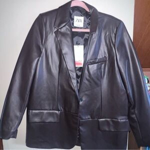 Zara Black Leather Jacket